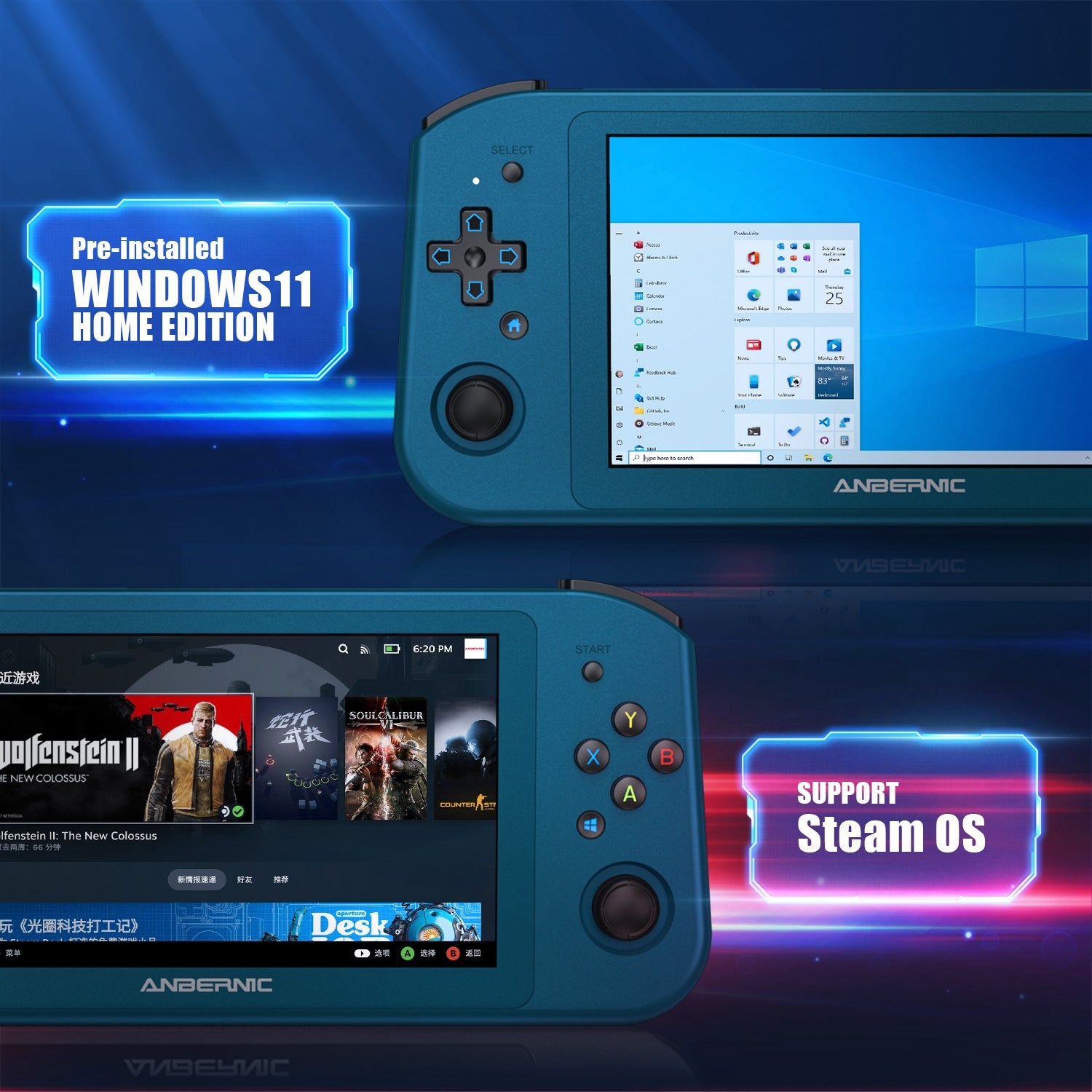 Anbernic Win600 Handheld Game Console 【30 Emulators & Over 35K Games Pre-installed】