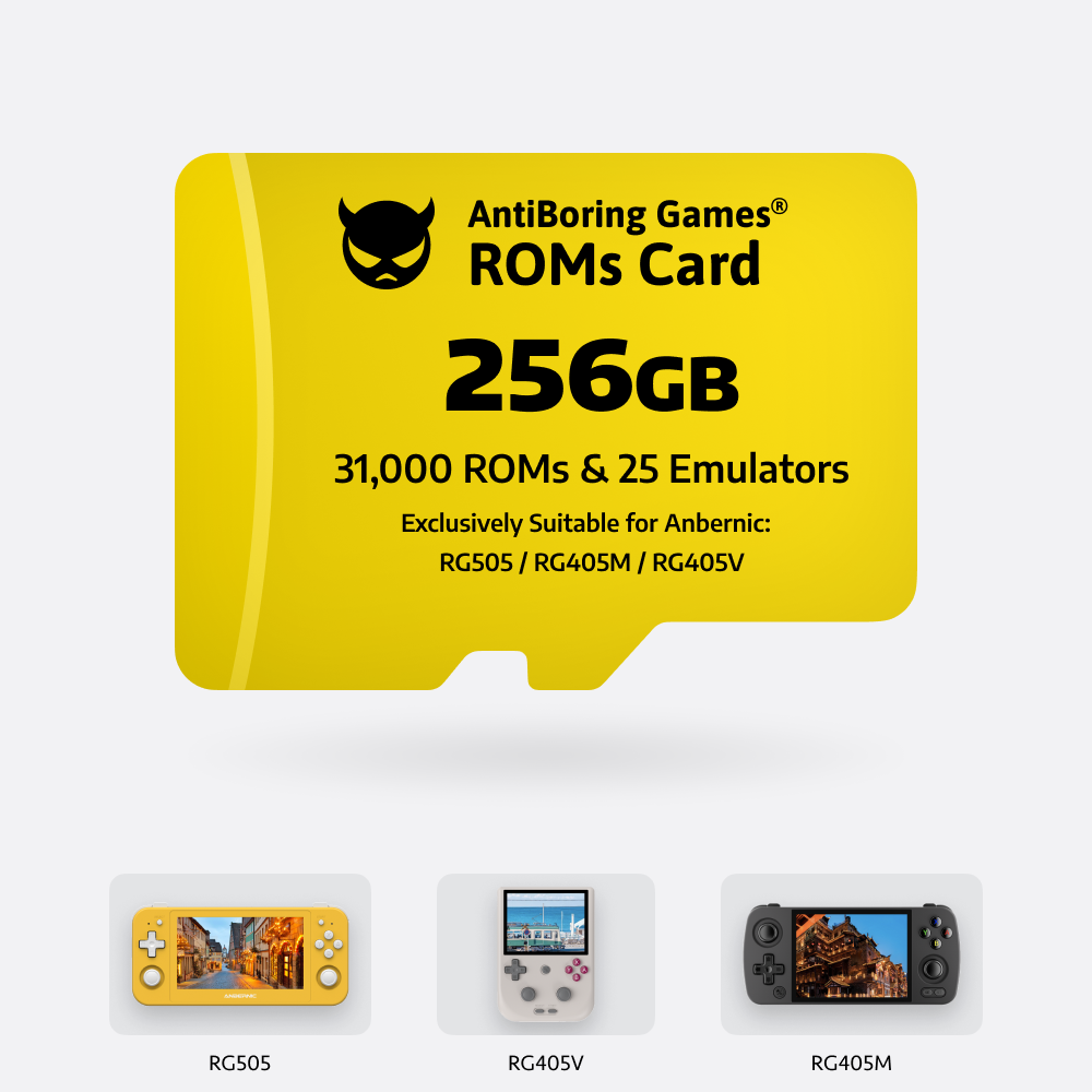 【Superb Games Cards】256GB Exclusively Compatible with: RG556/RG476H/RGCUBE/RG406H/V, //RG505, RG405V/M, RG353Series 34000 Games & 30 Emulators Pre-installed