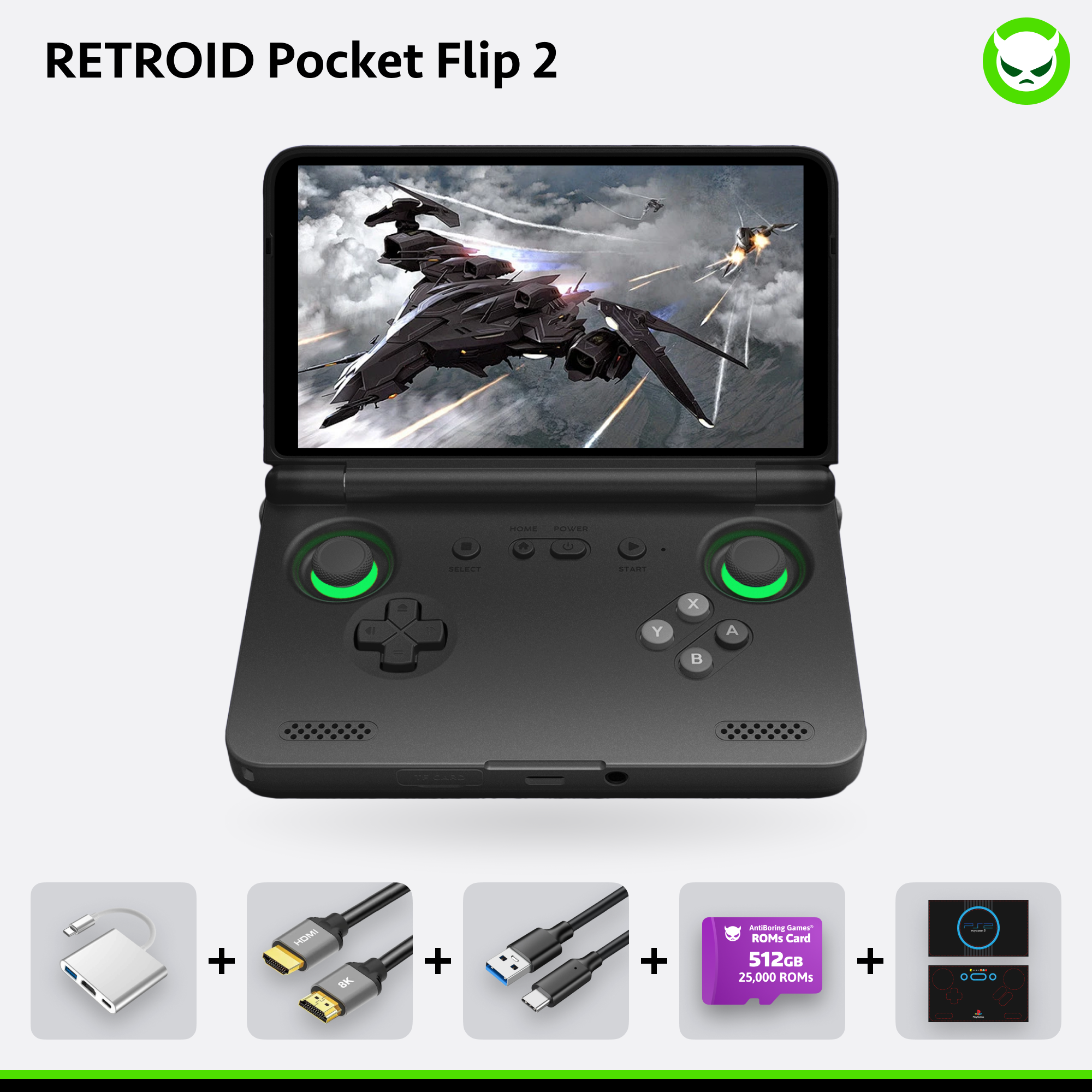 【Pre-configured】Retroid Pocket Flip2 (25K+ Games Pre-installed)