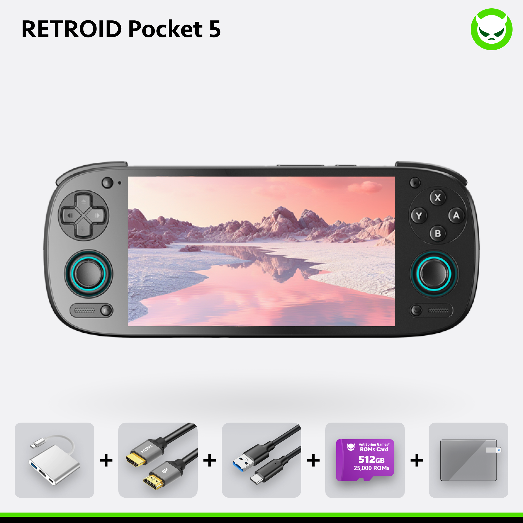 【Pre-configured】Retroid Pockect 5 Handheld (25K+ Games Pre-installed)