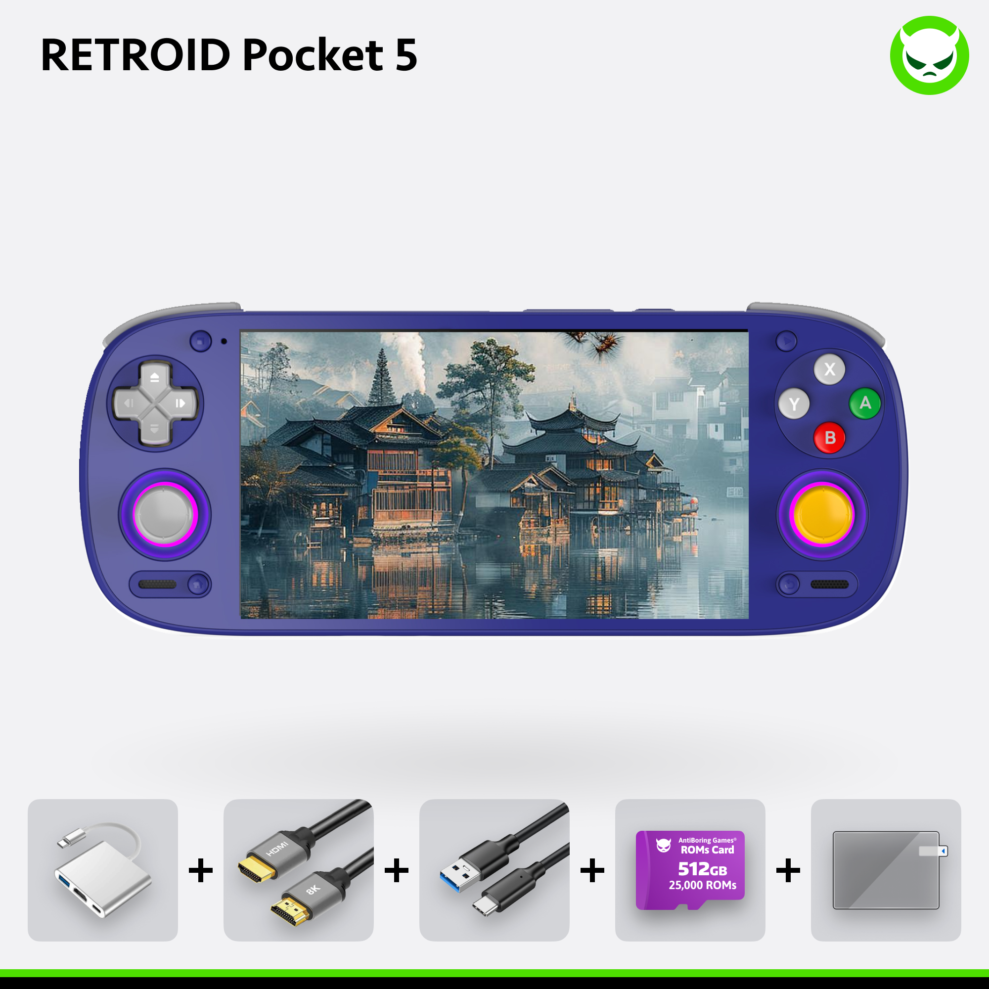 【Pre-configured】Retroid Pockect 5 Handheld (25K+ Games Pre-installed)