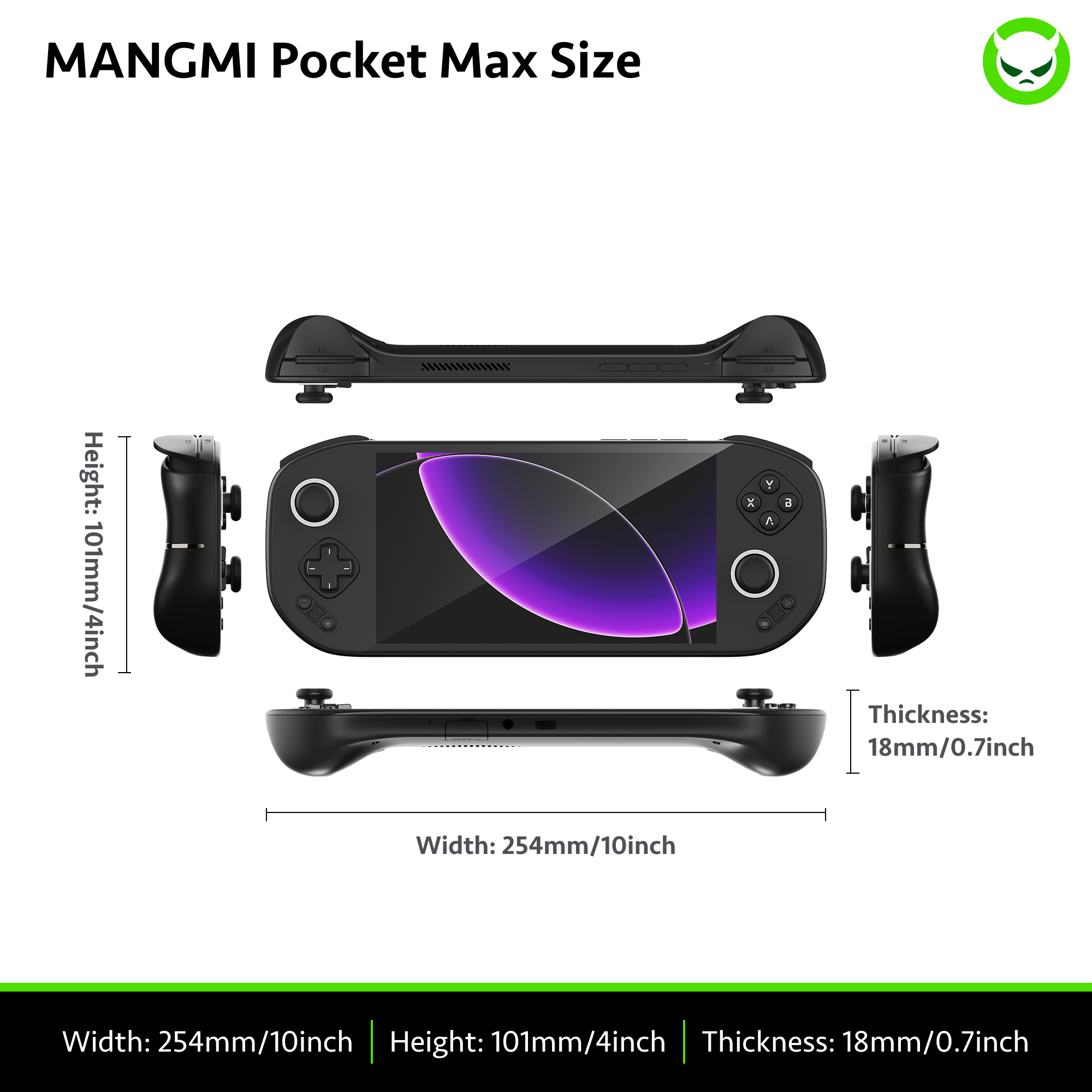 MANGMI Pocket Max | Full Pre-configuredđ©SD865 Chipsetđ©TMR joystickđ©7' Screen Handheld