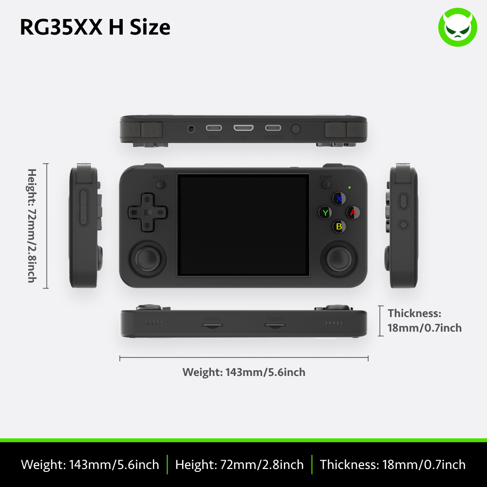 Anbernic RG35XX H Handheld Game Console 【35 Emulators & Over 18K Games Pre-installed】