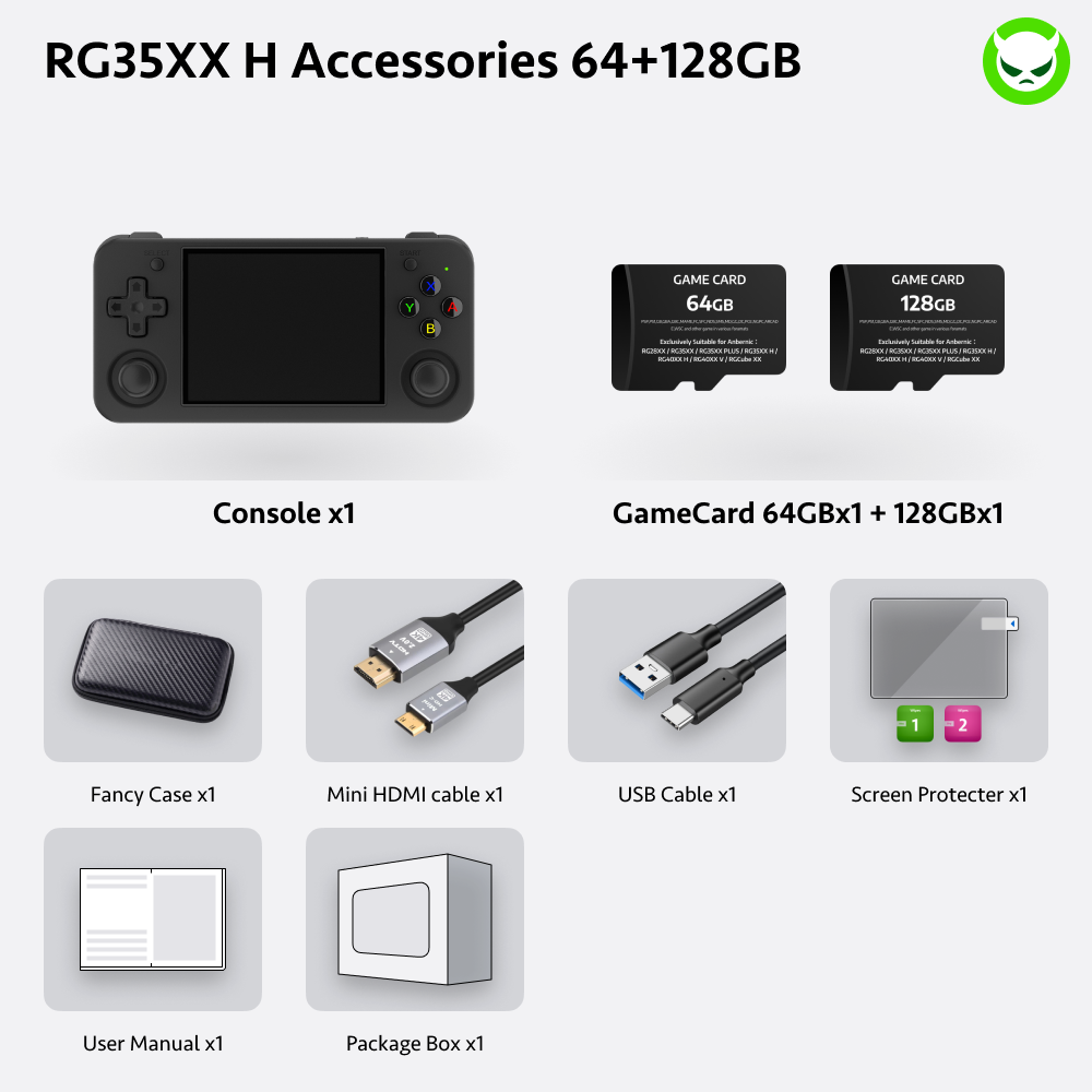 Anbernic RG35XX H Handheld Game Console 【35 Emulators & Over 18K Games Pre-installed】