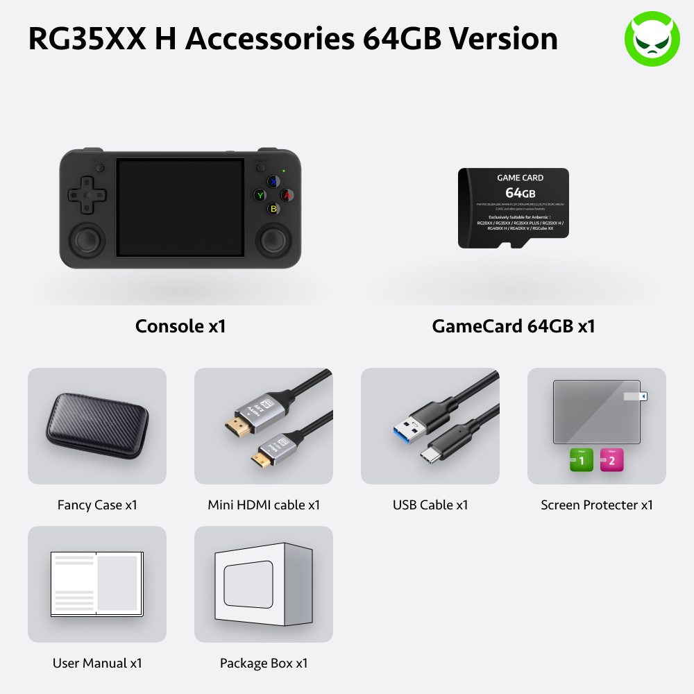 Anbernic RG35XX H Handheld Game Console 【35 Emulators & Over 18K Games Pre-installed】