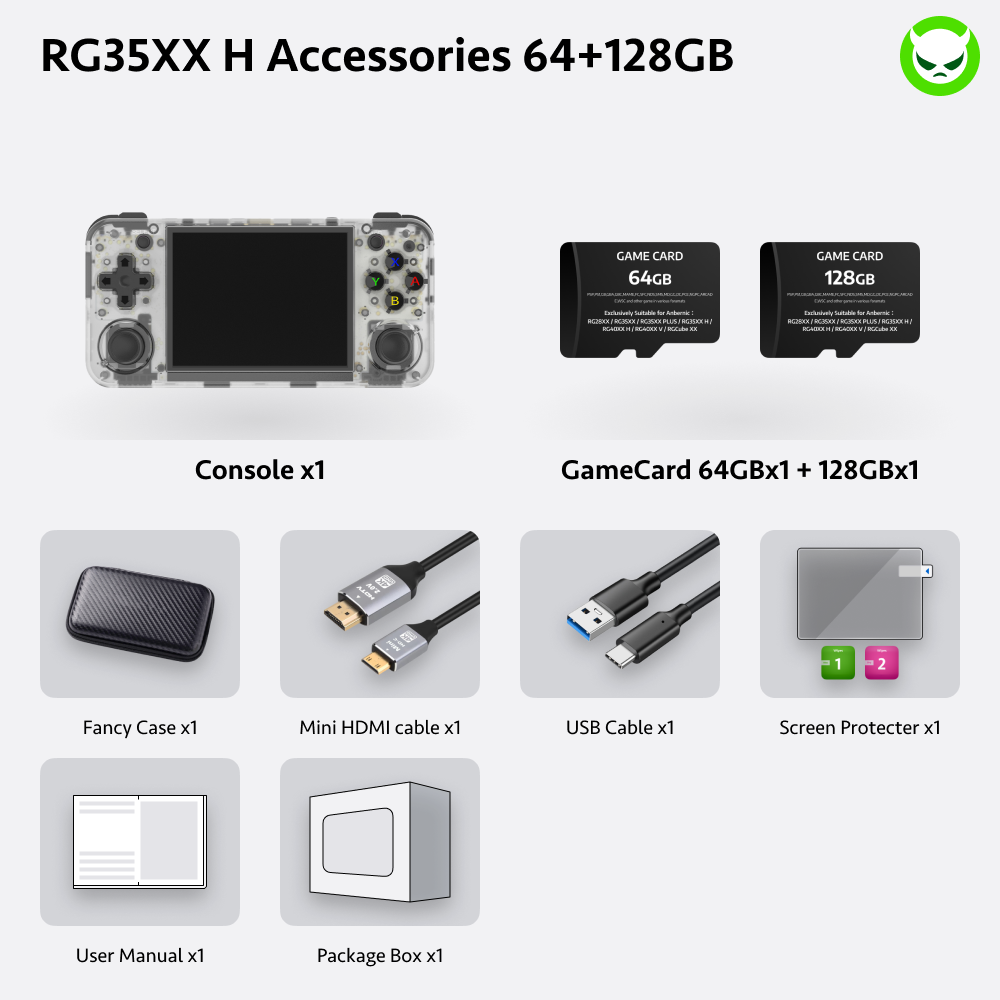 Anbernic RG35XX H Handheld Game Console 【35 Emulators & Over 18K Games Pre-installed】