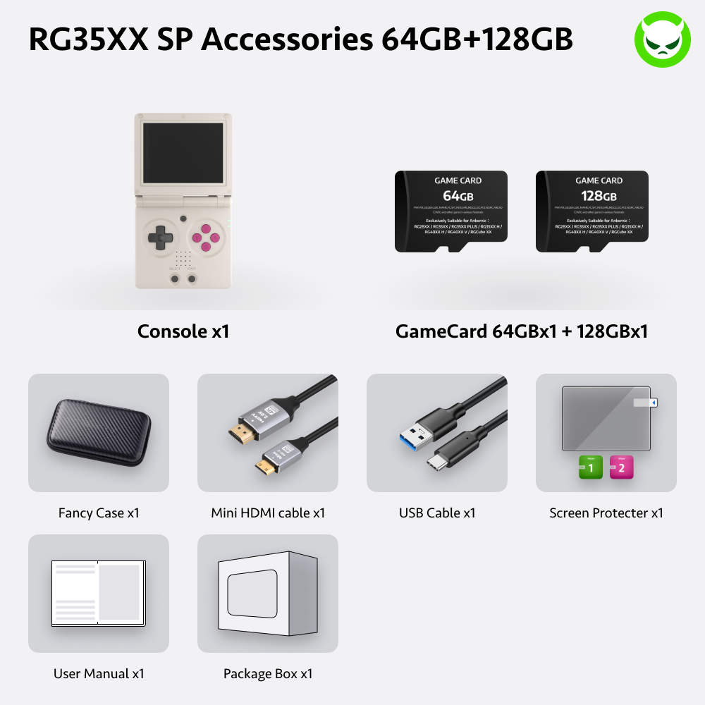 Anbernic RG35XX SP Handheld Game Console 【35 Emulators & Over 18K Games Pre-installed】