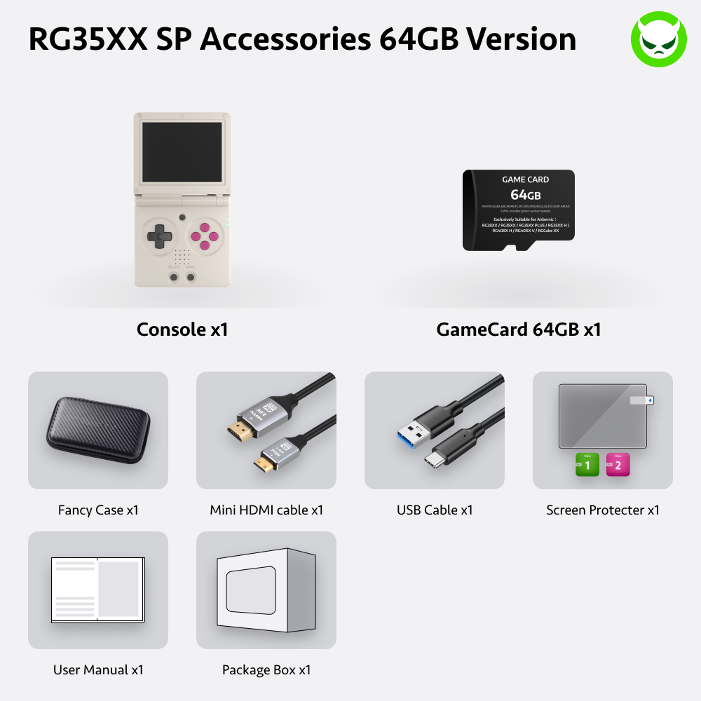 Anbernic RG35XX SP Handheld Game Console 【35 Emulators & Over 18K Games Pre-installed】