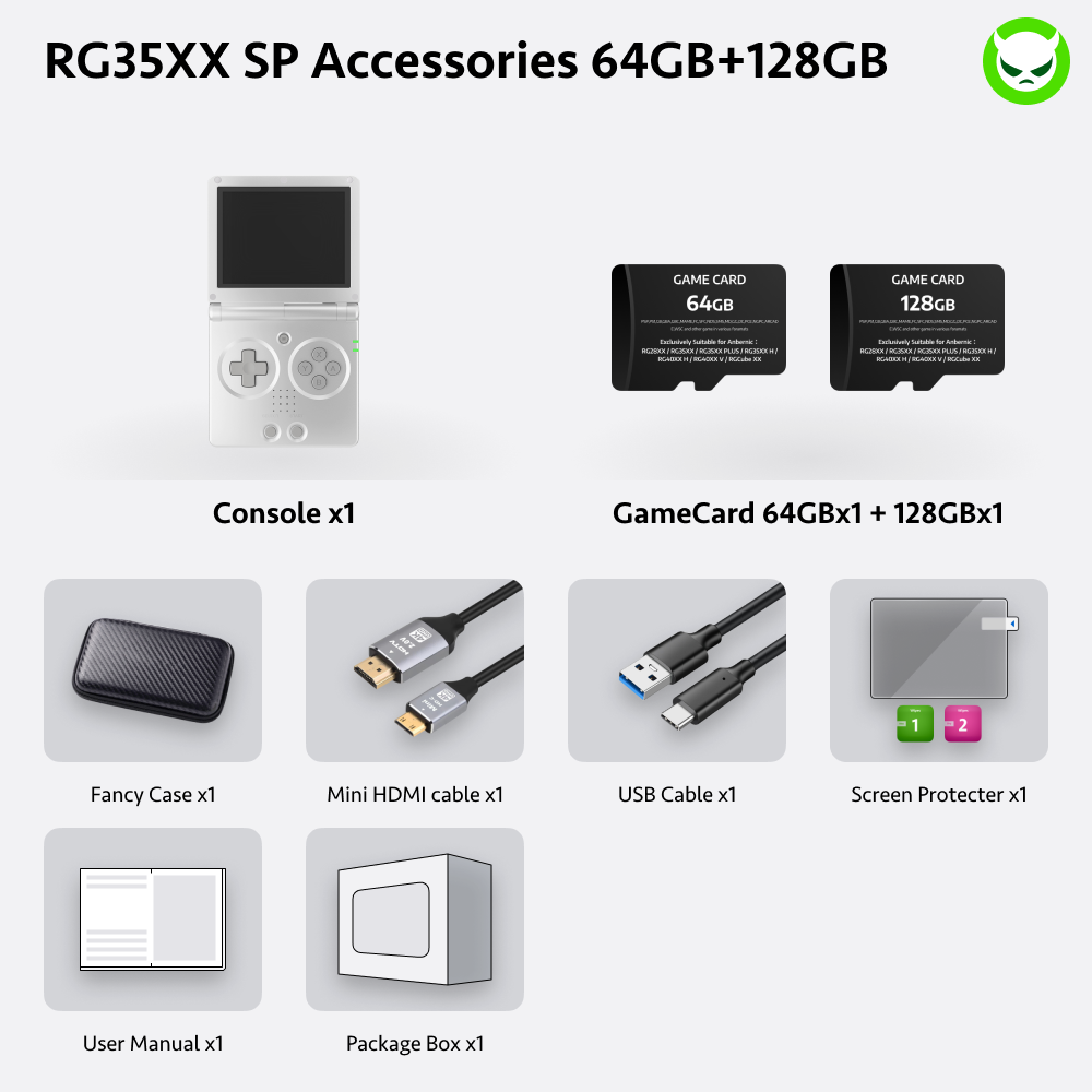 Anbernic RG35XX SP Handheld Game Console 【35 Emulators & Over 18K Games Pre-installed】