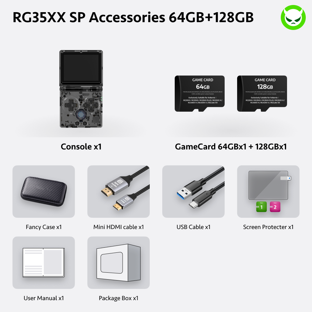 Anbernic RG35XX SP Handheld Game Console 【35 Emulators & Over 18K Games Pre-installed】