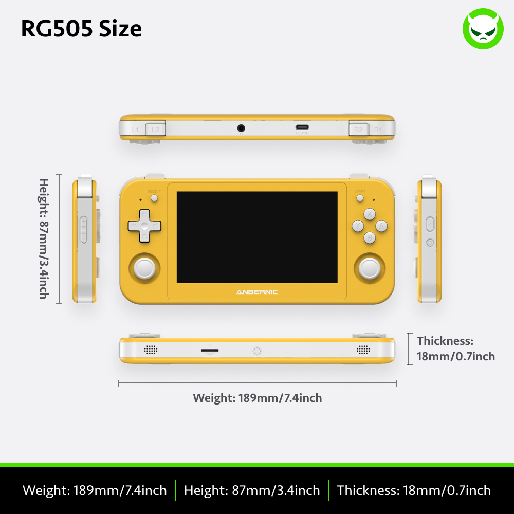 Anbernic RG505 Handheld Game Console 【26 Emulators & Over 31K Games Pre-installed】
