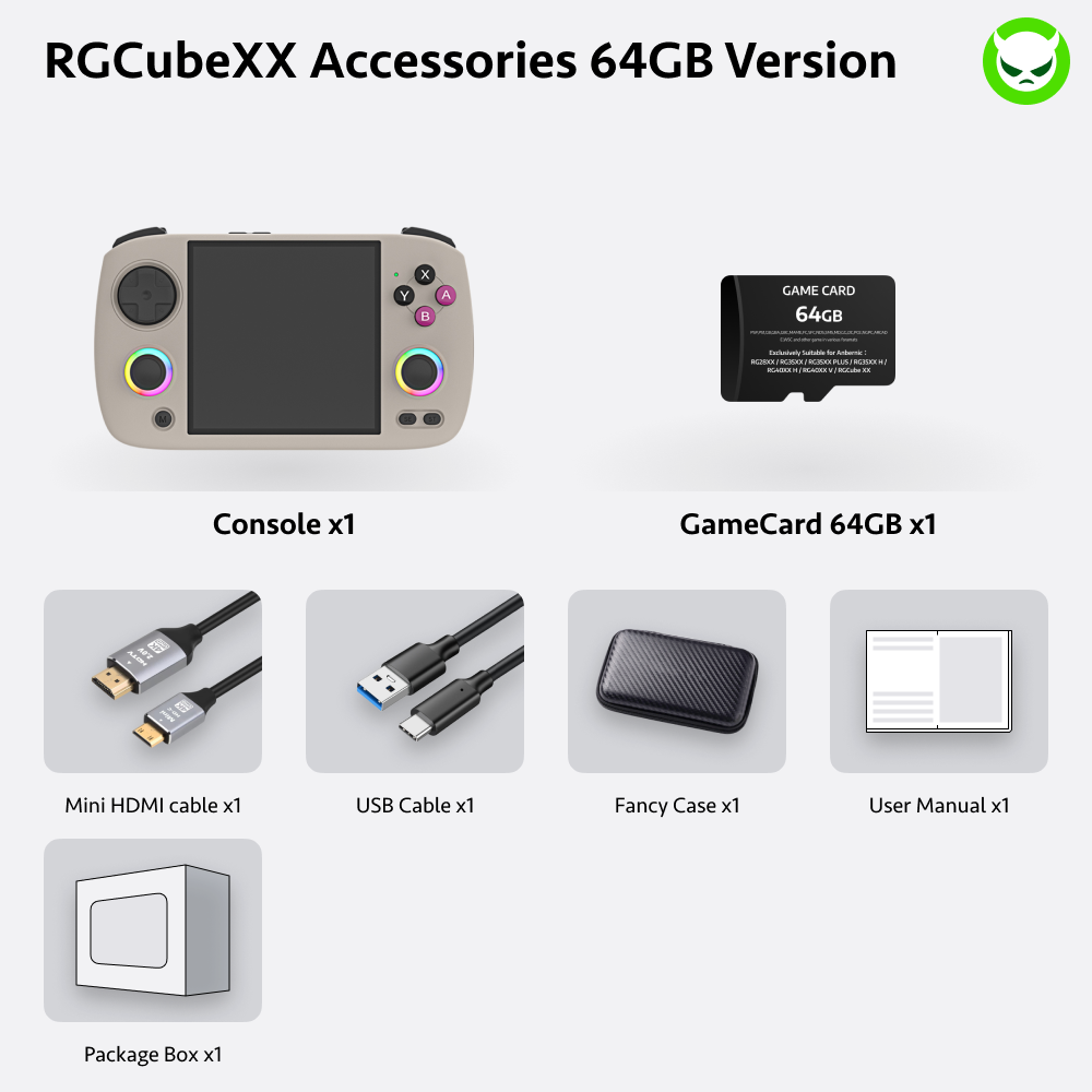 Anbernic RGCube XX Handheld Game Console 【35 Emulators & Over 20K Games Pre-installed】