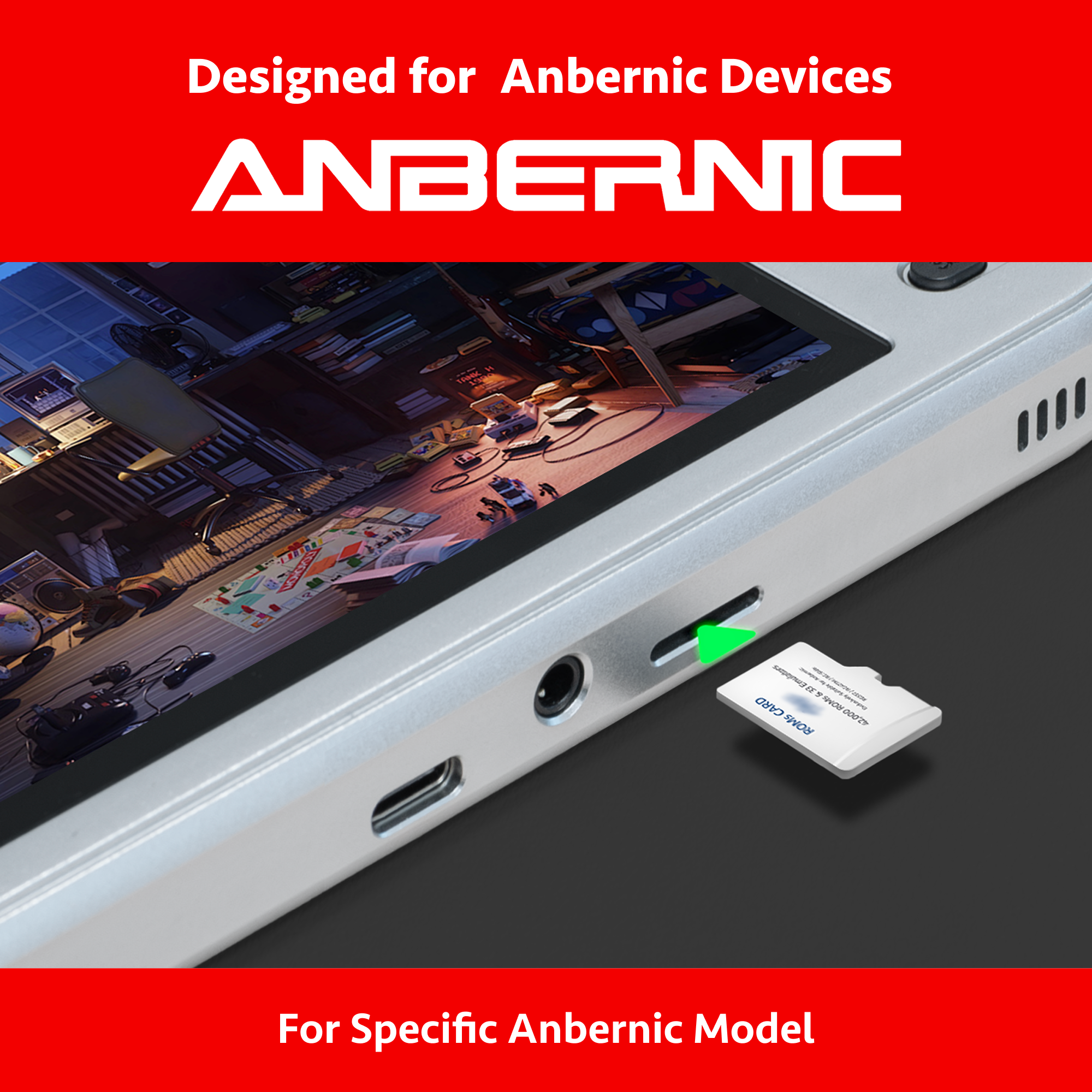 【Superb Games Cards】256GB Exclusively Compatible with: RG556/RG476H/RGCUBE/RG406H/V, //RG505, RG405V/M, RG353Series 34000 Games & 30 Emulators Pre-installed
