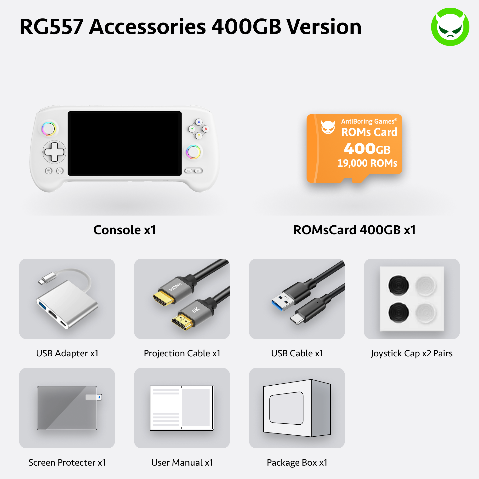 Console portable Anbernic RG 557 prête à jouer