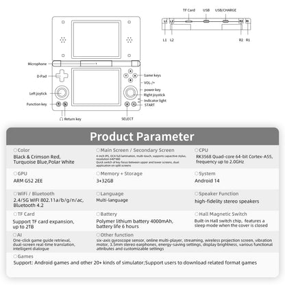 Anbernic RG DS 【Dual Screen】Handheld Game Console