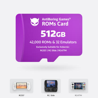 [Super Games Card] 512GB For: RG557 / RGSlide / RG477M / RG556 / RG476H / RG406HV 42000 Games & 28 Emulators Pre-installed