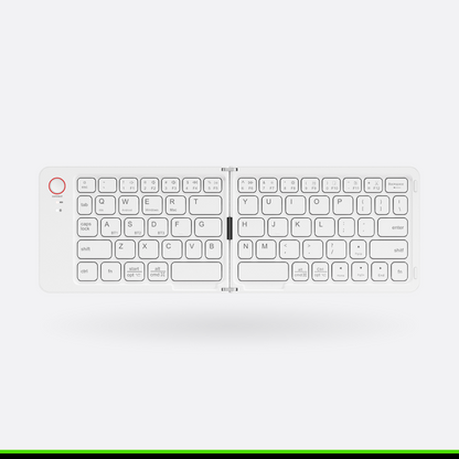 B023 Bluetooth Foldable Keyboard - Compact, Ergonomic, 10-Day Battery, Multi-System Compatible, Ideal for Travel, Grey/White