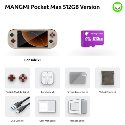 MANGMI Pocket Max【Préconfigurée】Console de jeux rétro SD865