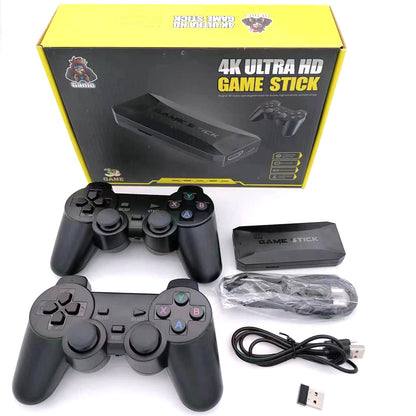 【Double Controllers/Bluetooth/4K HDMI/20000Games/PS1】M16 Game Stick【Buy 1 Get 2 Controllers+1 Bluetooth Connector+1 HDMI Cable+1 USB Cable】4K HDMI Output 2.4G Wireless Controller Game Stick Over 25+ Emulators with 20,000 Classic Retro Games Pre-installed