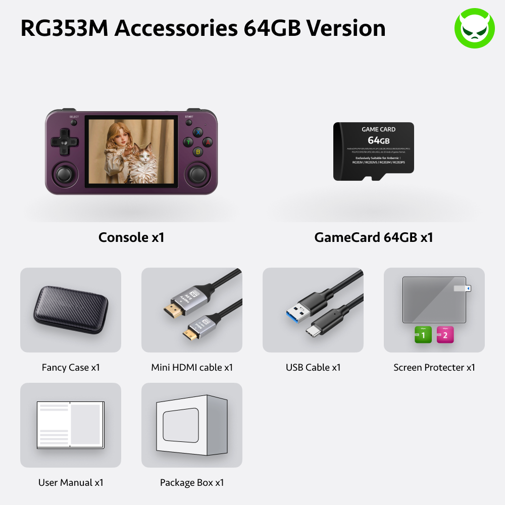 Anbernic RG353M Handheld Game Console 【28 Emulators & Over 34K Games Pre-installed】