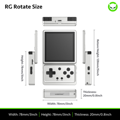 Anbernic RG Rotate | Full Pre-configured🚩28Emu🎮9K+💾🚩3.5‘ Rotate Screen🚩Dual-Material Body🚩Unisoc T618 chipset