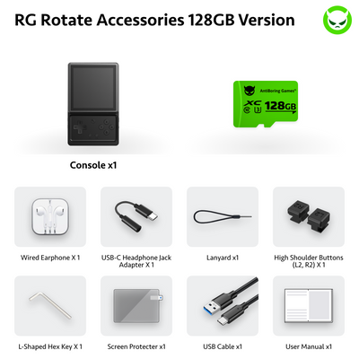 Anbernic RG Rotate | Full Pre-configured🚩28Emu🎮9K+💾🚩3.5‘ Rotate Screen🚩Dual-Material Body🚩Unisoc T618 chipset