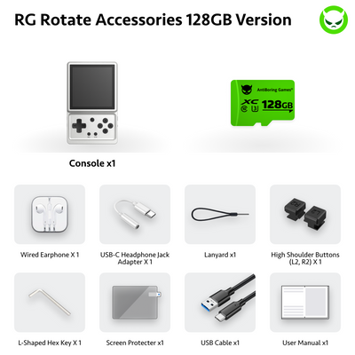 Anbernic RG Rotate | Full Pre-configured🚩28Emu🎮9K+💾🚩3.5‘ Rotate Screen🚩Dual-Material Body🚩Unisoc T618 chipset