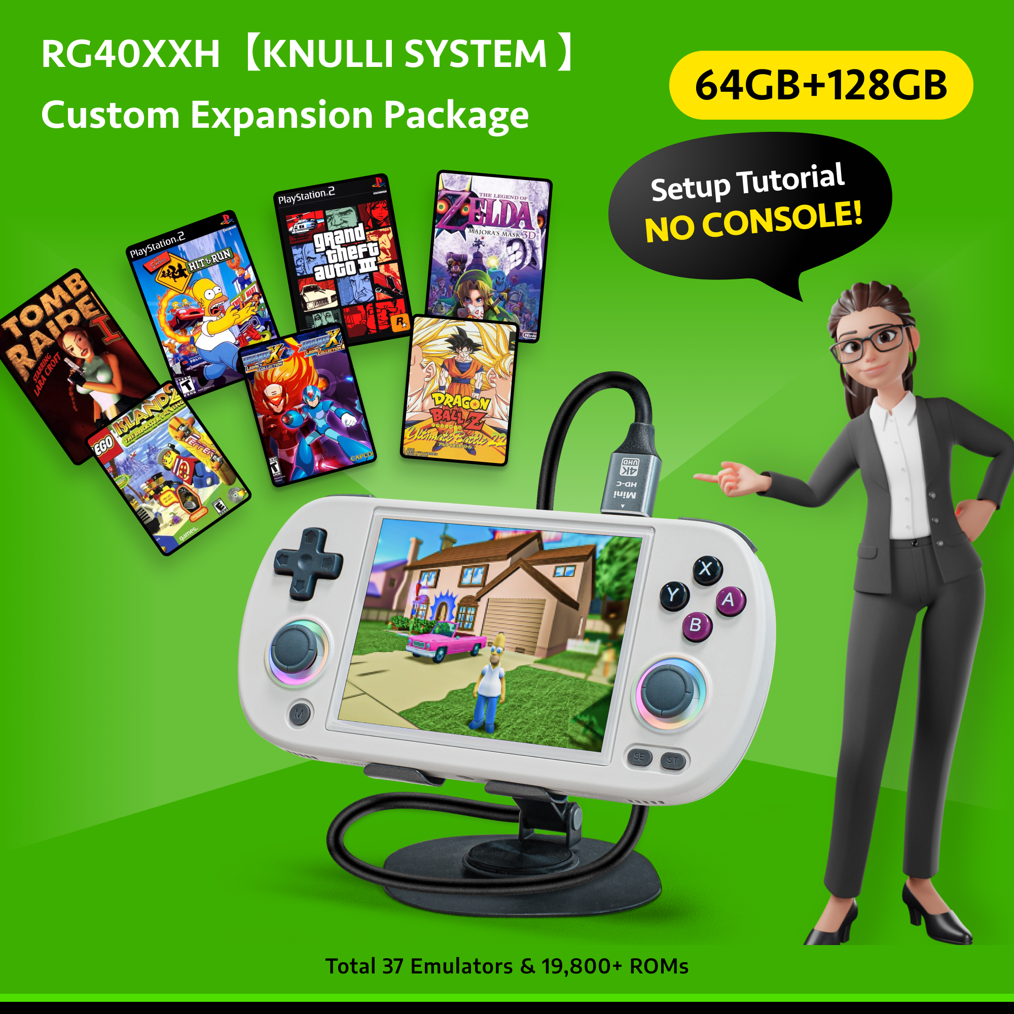 RG40XXH【KNULLI SYSTEM】Plug & Play Custom Expansion Package【No Console】