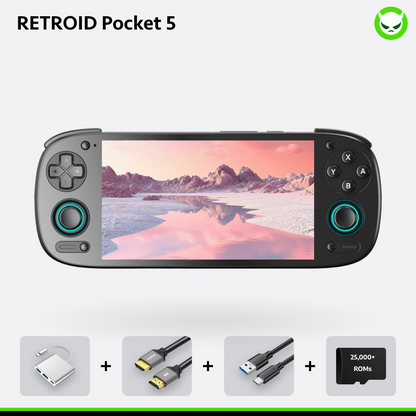 Retroid Pockect 5 Handheld【Pre-configured】Retro Game Console SD865 (34 Emulators / 25K+ Games Pre-installed)