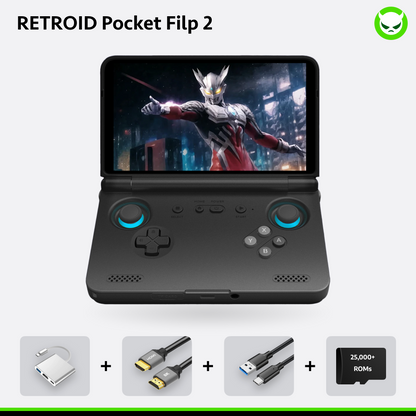 Retroid Pocket Flip 2 Handheld【Pre-configured】Retro Game Console SD865 (34 Emulators / 25K+ Games Pre-installed)