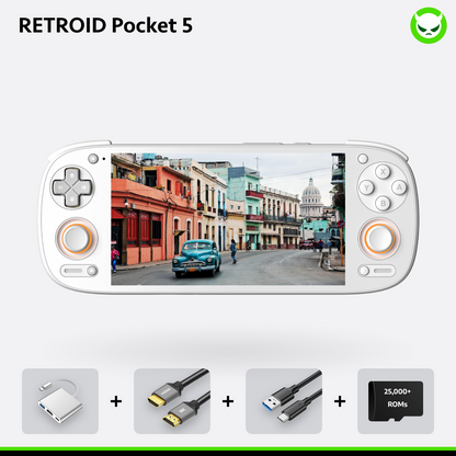 Retroid Pockect 5 Handheld【Pre-configured】Retro Game Console SD865 (34 Emulators / 25K+ Games Pre-installed)