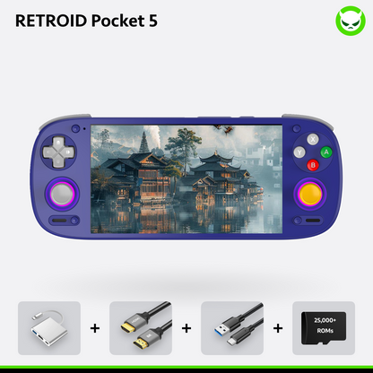 Retroid Pockect 5 Handheld【Pre-configured】Retro Game Console SD865 (34 Emulators / 25K+ Games Pre-installed)
