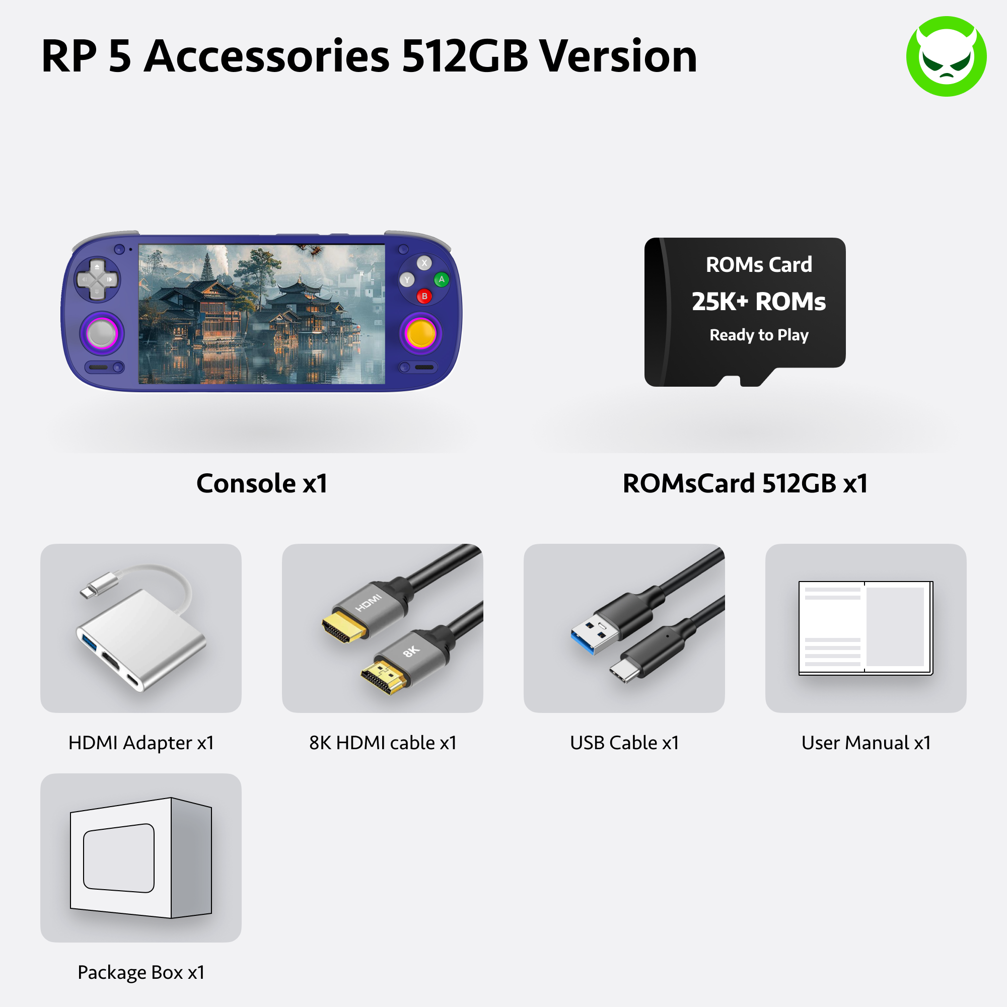 Retroid Pockect 5 Handheld【Pre-configured】Retro Game Console SD865 (34 Emulators / 25K+ Games Pre-installed)