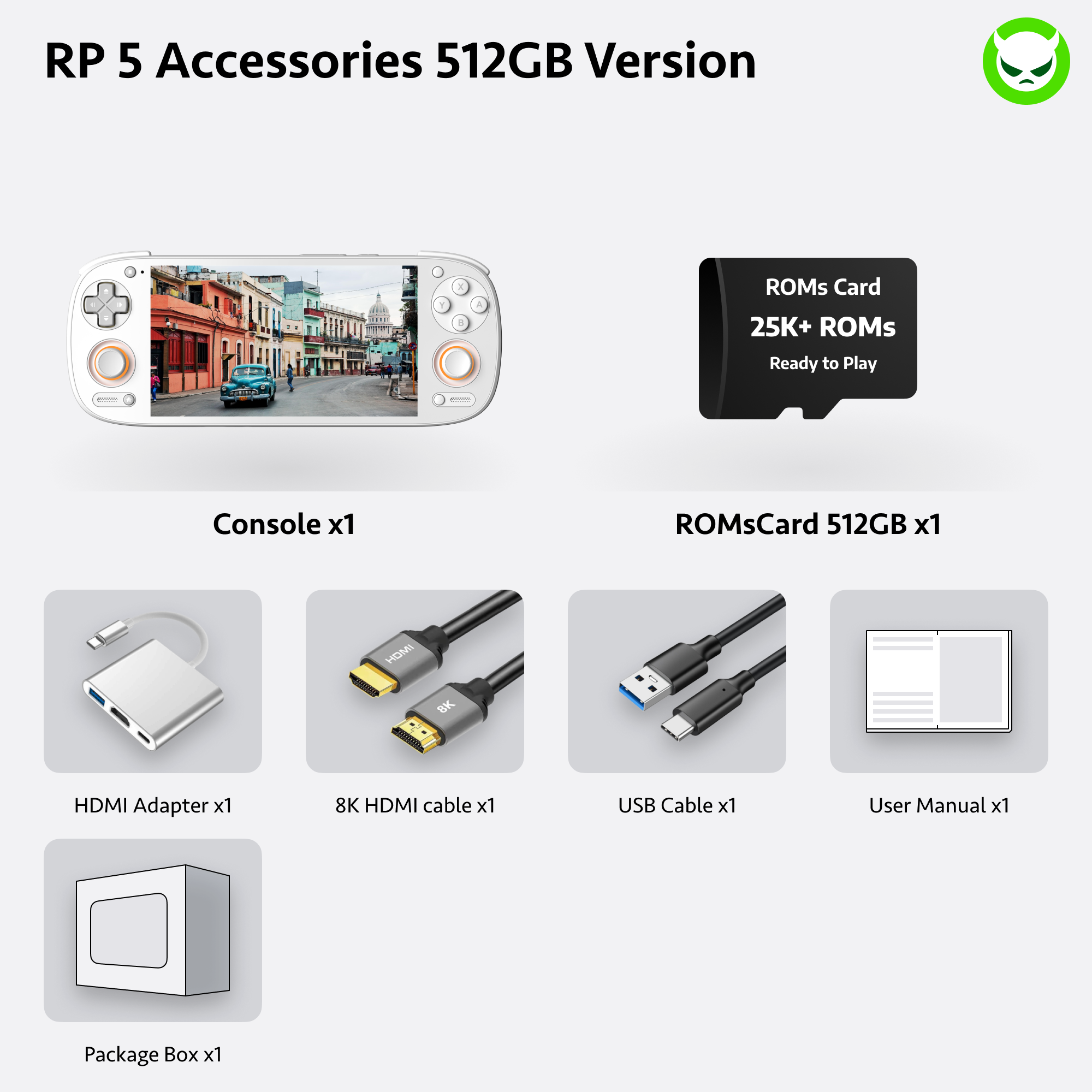 Retroid Pockect 5 Handheld【Pre-configured】Retro Game Console SD865 (34 Emulators / 25K+ Games Pre-installed)