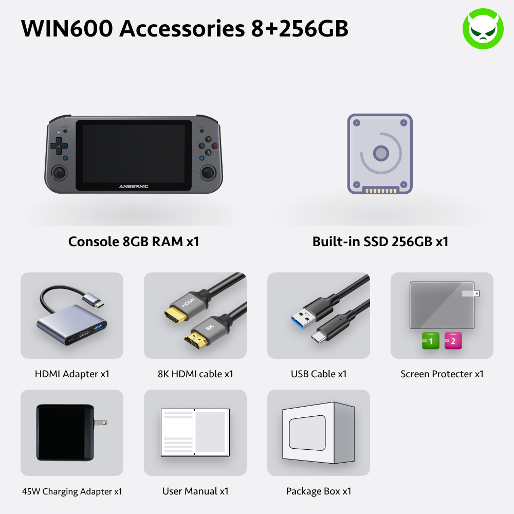Anbernic  Win600 Handheld Game Console 【30 Emulators & Over 35K Games Pre-installed】