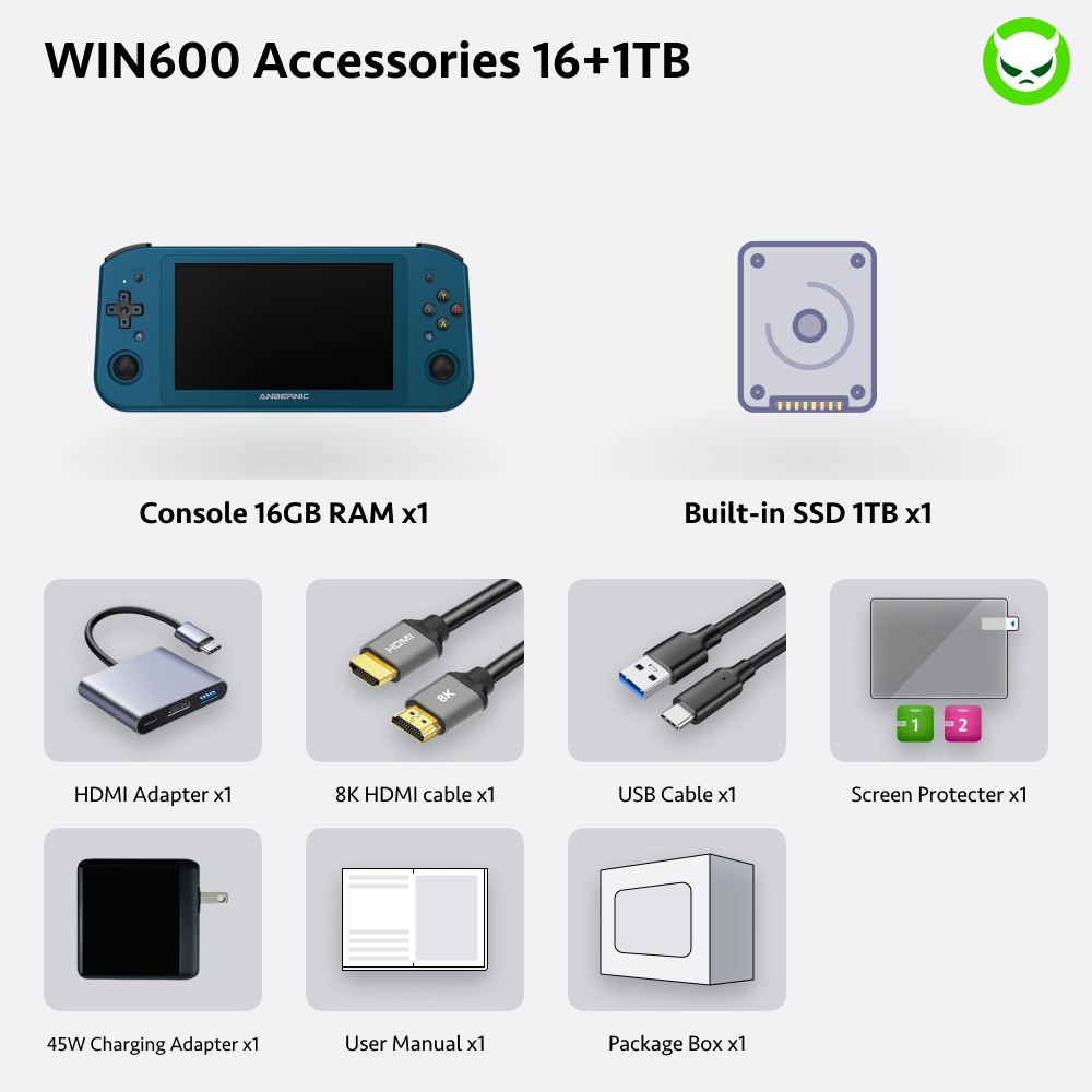 Anbernic  Win600 Handheld Game Console 【30 Emulators & Over 35K Games Pre-installed】