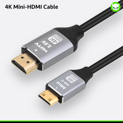 【4K UHD】Câble Mini HDMI vers HDMI 1,8 m, Coque en aluminium, Cœur en cuivre, High-wings (4K 60Hz), Cordon HDMI vers Mini HDMI Mâle Bidirectionnel 2.0, pour HDTV, Tablette, Caméra et Caméscope, Compatible Anbernic RG35XX/353V/353VS/353M/353PS